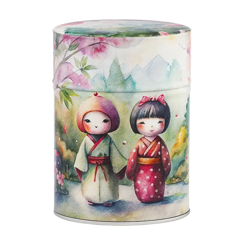 Boite à thé illustrée washi 100gr - Aijin