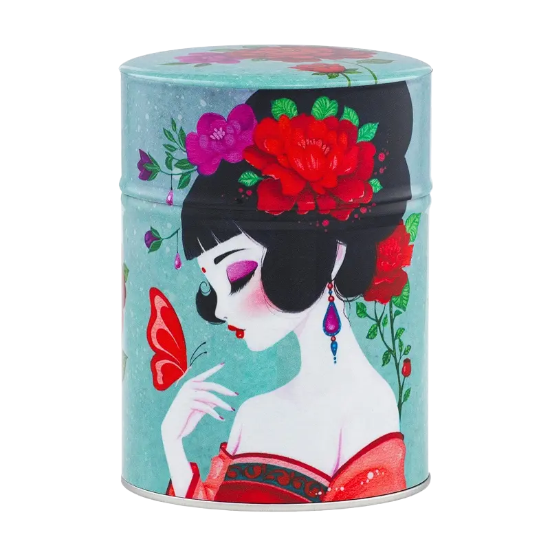 Boite à thé illustrée washi 100gr - Ayaka