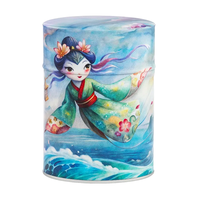 Boite à thé illustrée washi 100gr - Miss Koinorobi