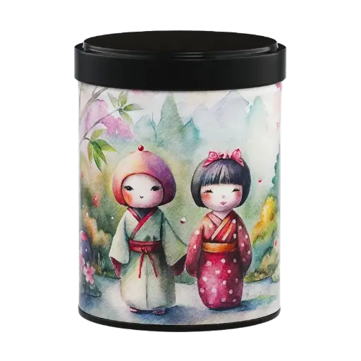 Boite à thé illustrée empilable 100gr - Aijin 