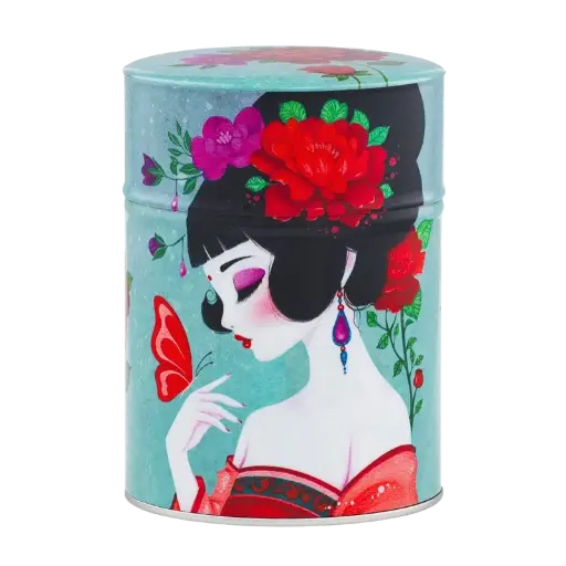 Boite à thé illustrée washi 100gr - Ayaka
